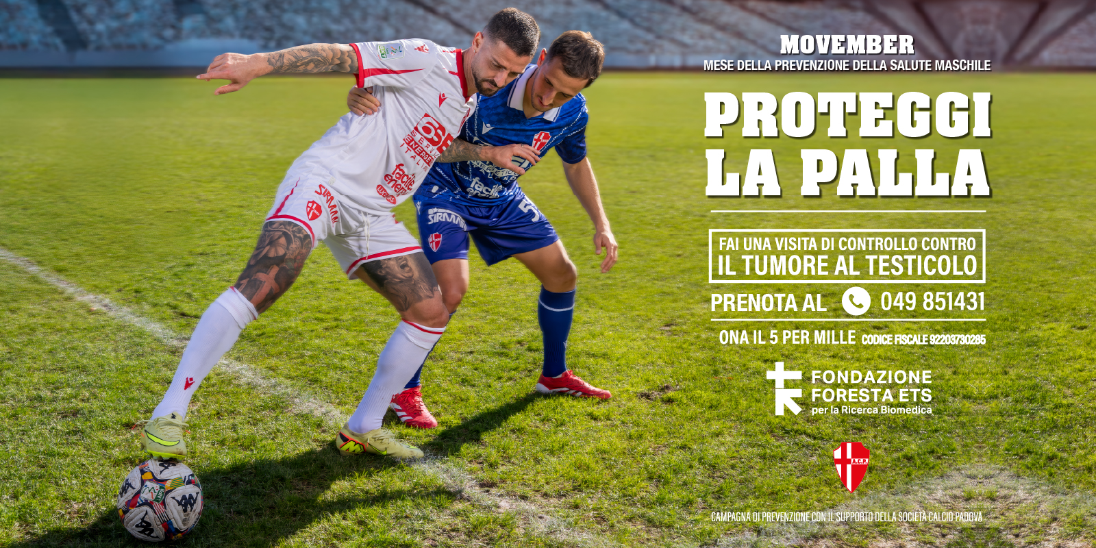 proteggi la palla prevenzione Movember Calcio PD